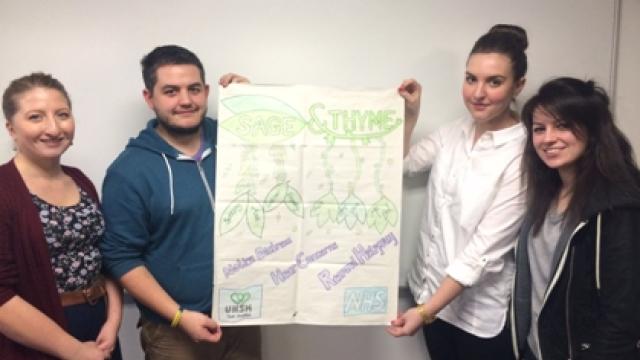 KCL student nurses with their poster