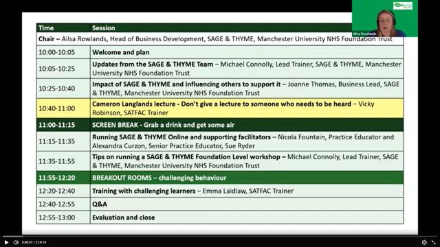 Screenshot of the Study Day